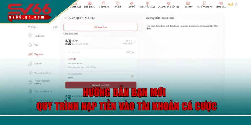 SV66 | Link vào trang chủ SV66.Com 2025 | Đăng ký +99USDT 49 Hướng dẫn bạn mới quy trình nạp tiền vào tài khoản cá cược